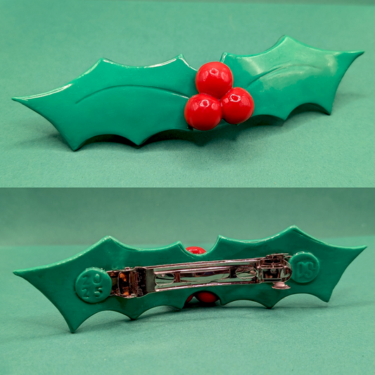 Holly Bow Barrette